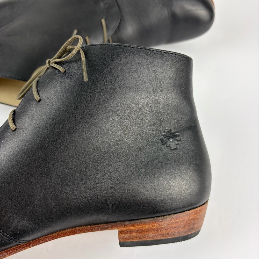 Nisolo Isla Black Leather Chukka Ankle Bootie Laced Boot 9 - Picture 8 of 14